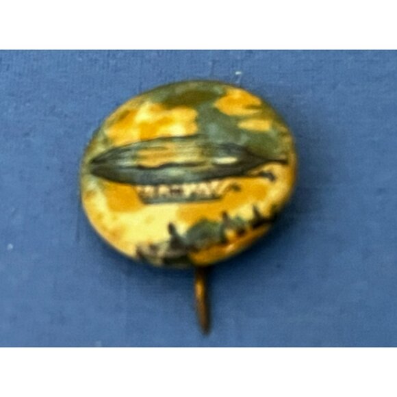 Antique Celluloid Blimp Airship Pinback Pin David C Cook Publishing Small - Picture 2 of 5